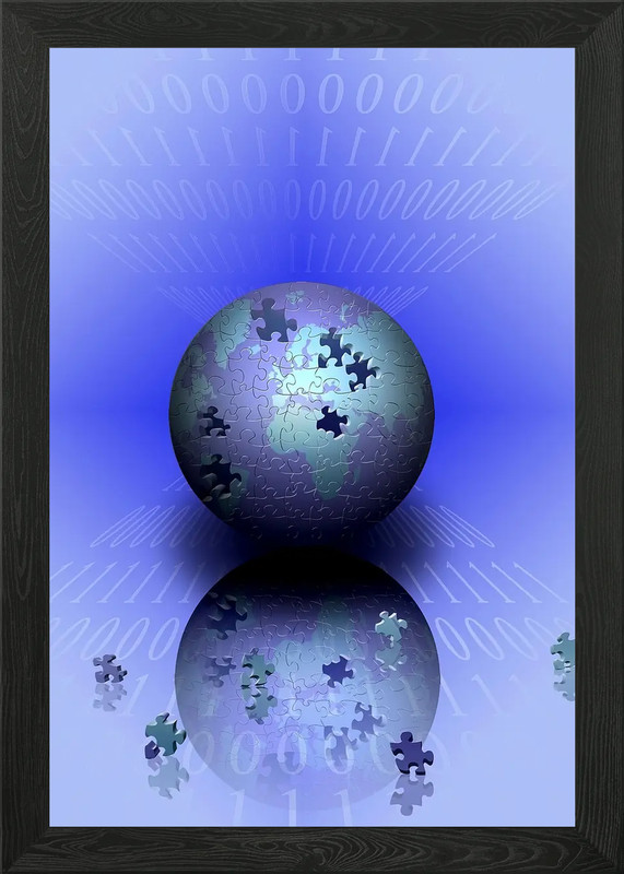 Planet Earth Framed Wall Art Poster Canvas Print Picture