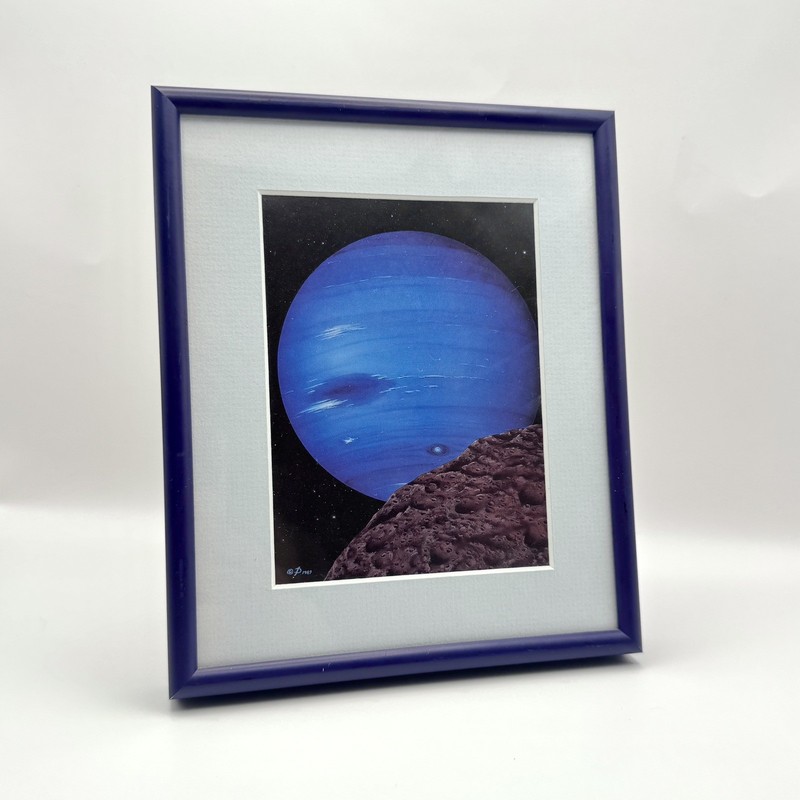 Vintage Kim Poor Neptune Small Art Print Framed – Outer Space Fantasy Art