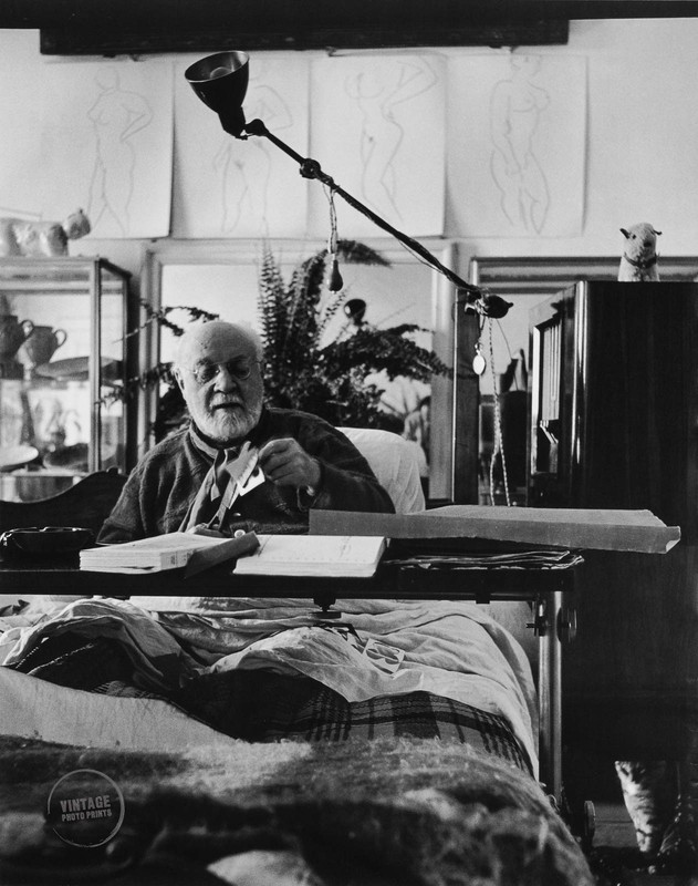 VTG Philippe Halsman Photo Print Henri Matisse ArtistPortrait 1951 Mat 16×19