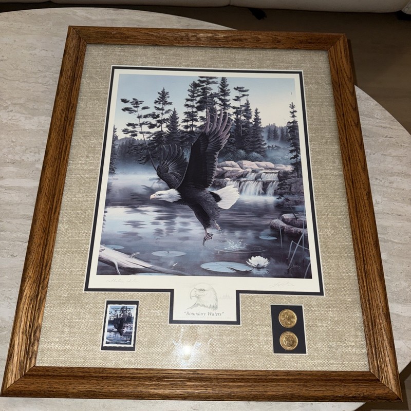 «BOUNDARY WATERS» Eagle 1990 Limited And Collector’s Edition By Leo Stans Signed