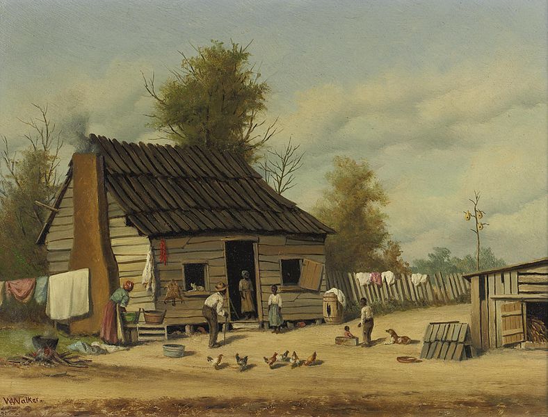 William Aiken Walker – The cotton pickers cabin Giclee Canvas Print