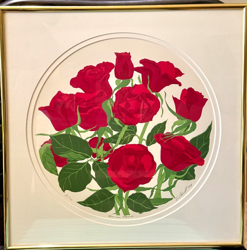 Lou Stovall «American Beauty» Signed Screen Print 80/140 1986 16×16 Excellent