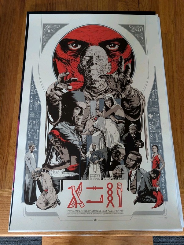 The Mummy by Martin Ansin Mondo 24×36 Screenprint Hieroglyphics AP Variant