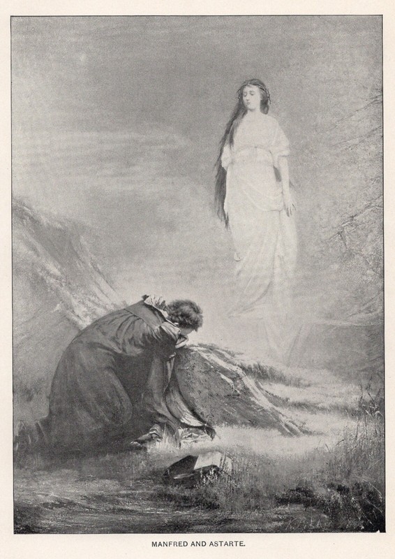 GHOST ANGEL – Lady Gothic Vision Supernatural Byron Antique 1894 Photogravure