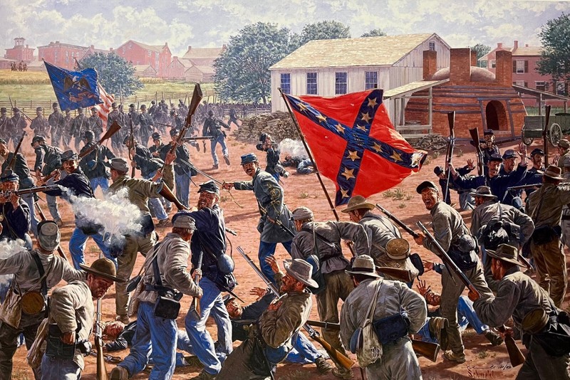 Bedlam At The Brickyard, Bradley Schmehl, Signed/Numbered Lithograph, Civil War gallery