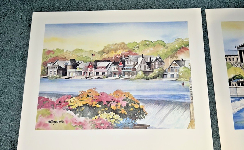 4 Philadelphia Prints from the Aspelin Art Galleries in Aldan Pa. 1982