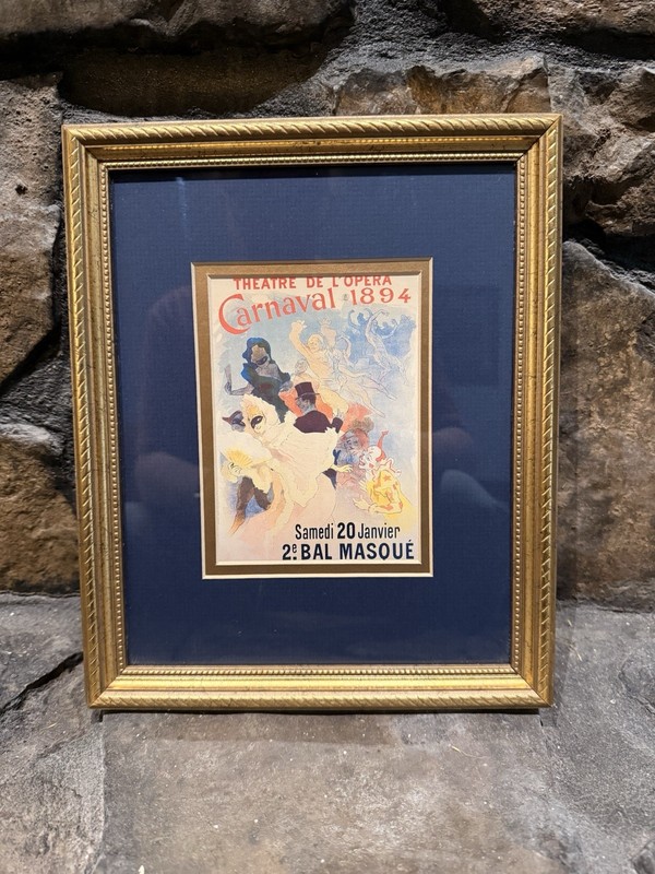 Framed Henri de Toulouse Lautrec Carnaval 1894 Mini Art Print Gold Tone Frame