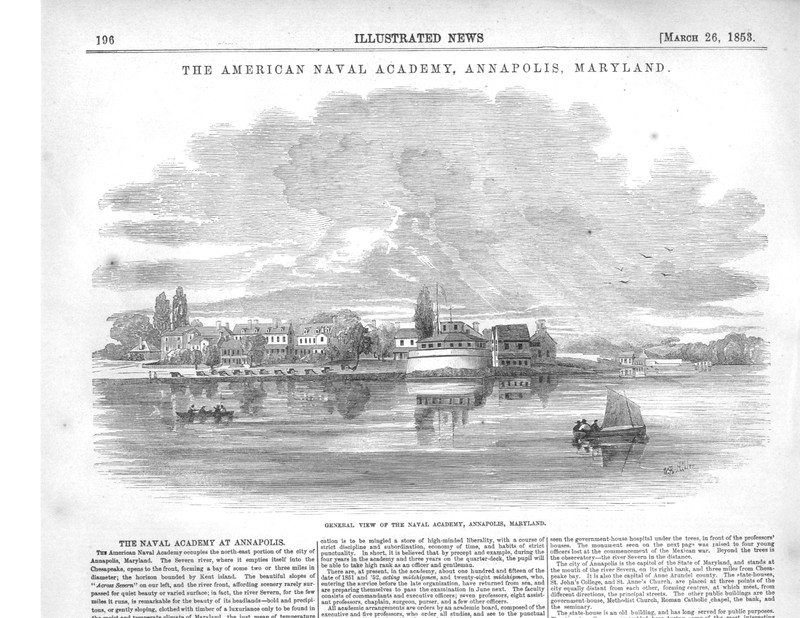 View of the Naval Academy, Annapolis, Maryland – (5 Vignettes) – 1853