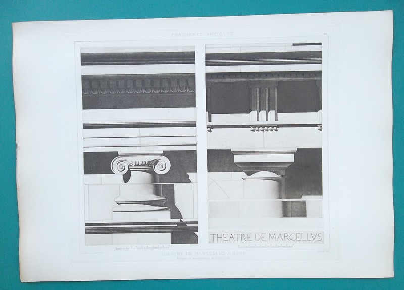 ROME Theater of Marcellus Capitals Details – D’ Espouy SUPERB Print