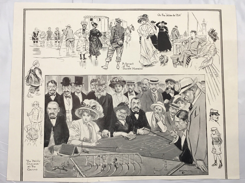HM Brock c1890s Racing Arcade Gambling Device French Print Illustration