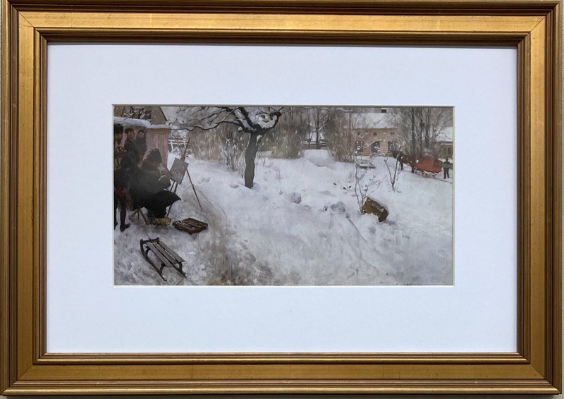 Carl Larsson «Open-Air Painter, 1886» Custom Framed European Art Print Winter