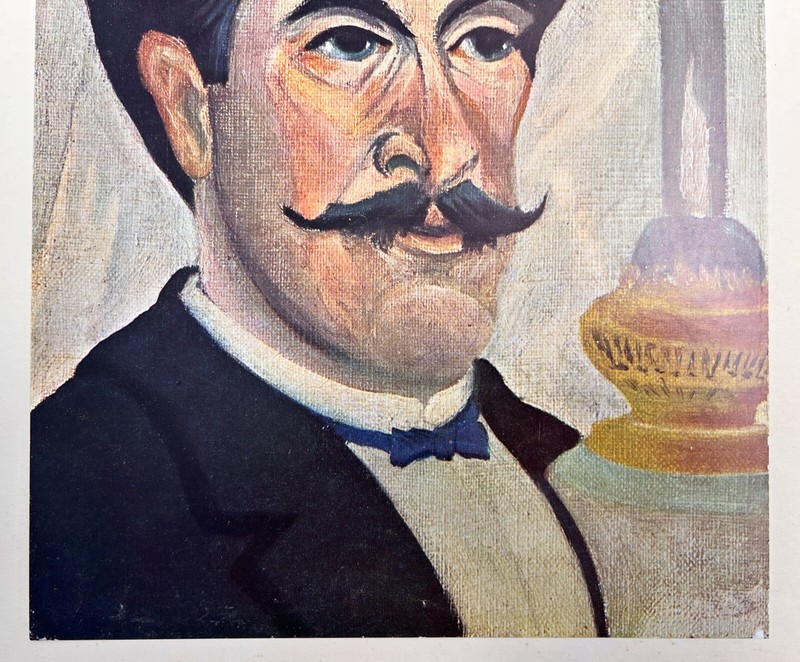 Vintage 1890 Henri Rousseau Auto Portrait with Lamp Art Print Paris 19 x 24 cm. gallery