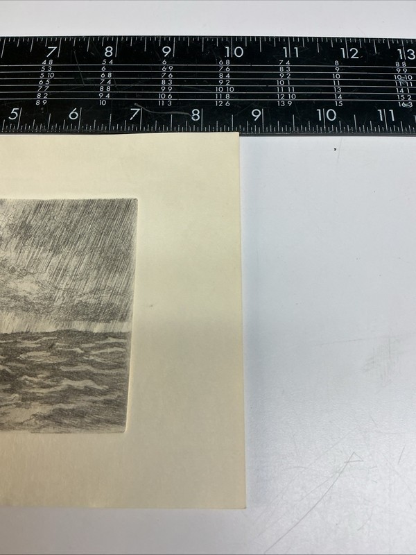 B2 Art Paper Etching Print BERDANIER SHIP SQUALL AHEAD RAIN OCEAN SAILING SEA gallery