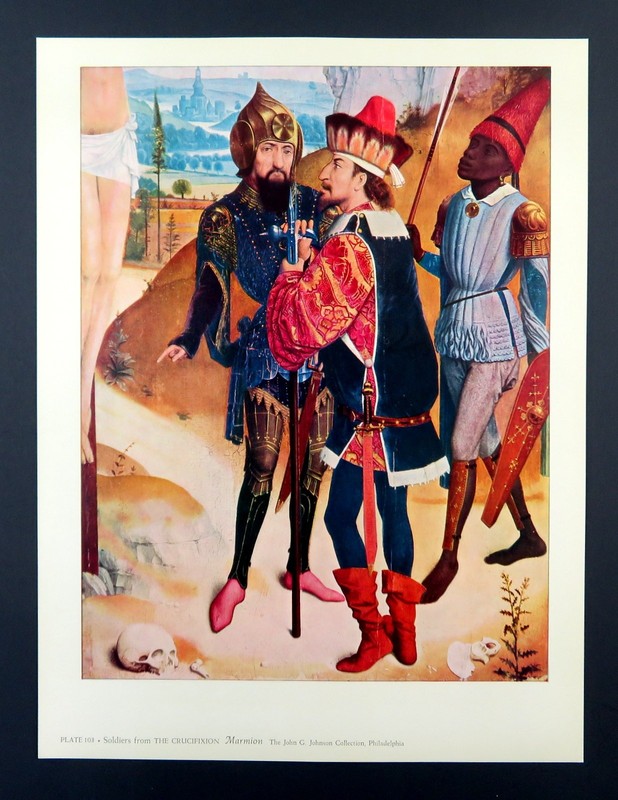 Marmion, Soldiers detail from The Crucifixion, Medieval Art Print 1958 gallery