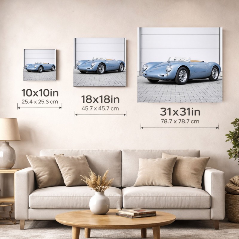 Porsche 550 Spyder Poster Speedster Blue Classic Race Car Wall Art gallery