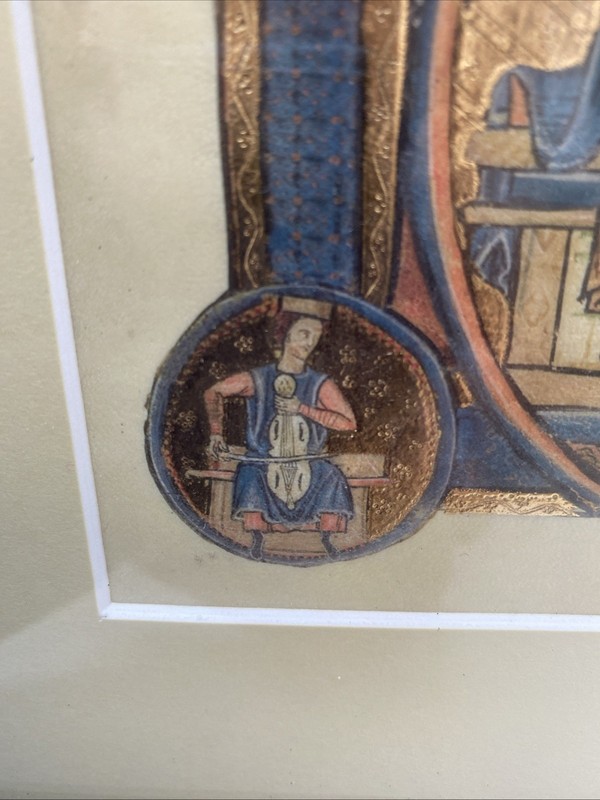 Medieval Manuscript Page Facsimile God/David William De Brailles Folio Soc 2012 gallery