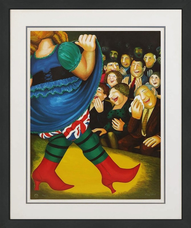 Beryl Cook «Panto Dame» 1987 | Hand Signed Serigraph | 37×31″ Framed | GallArt