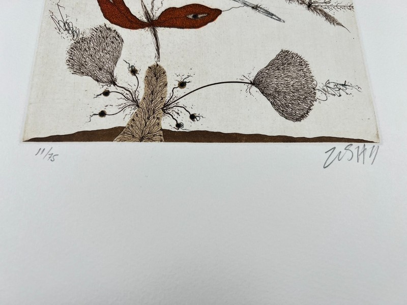 🎨 Alberto Porta Zush - Abstract Flora | Embossed Print Signed 11/75 Lithograph gallery