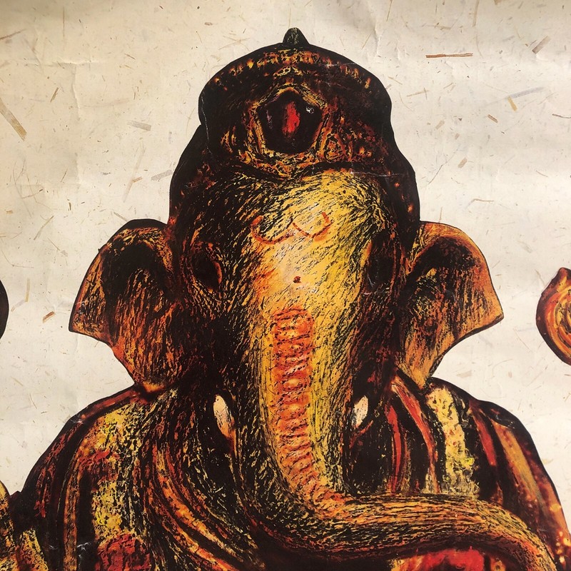 29 x 18 Original 1990 GANESH FESTIVAL Maharashtra West India Tourism VTG Poster gallery
