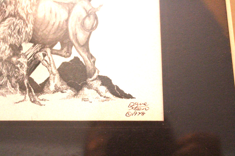 Vtge David M. Steen Buffalo Bison Art Print 10 X 8" Matted 4 1/2 x 6 1/2 Print gallery