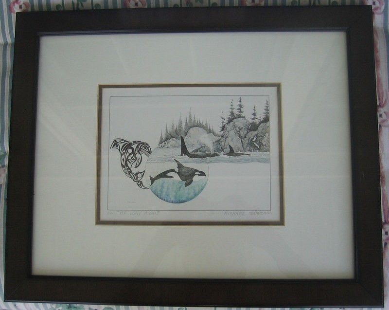 MICHAEL DUNCAN Signed Print ~ «ON THE WAY HOME» ~ Canadian Artist ~ ORCA Whales