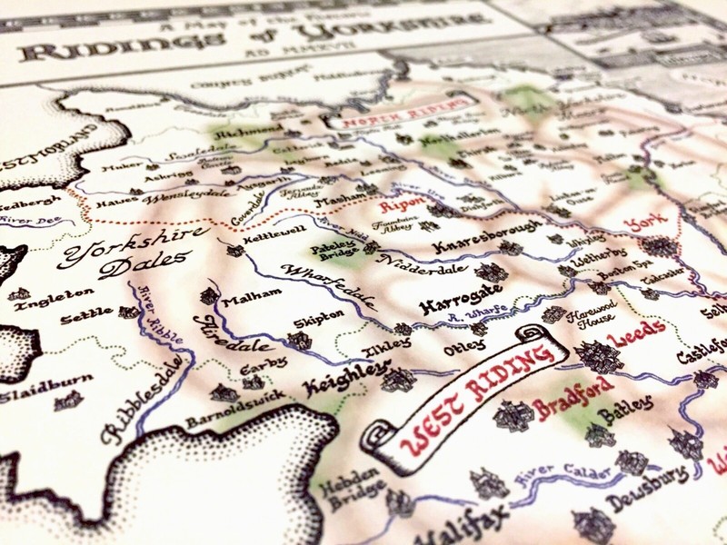 The Yorkshire Map - Fine Art Prints by Manuscript Maps gallery