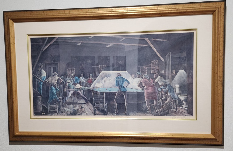 ERNIE BARNES LTD ED SIGNED ORIG LITHOGRAPH 'MAIN STREET POOL HALL' #109/750