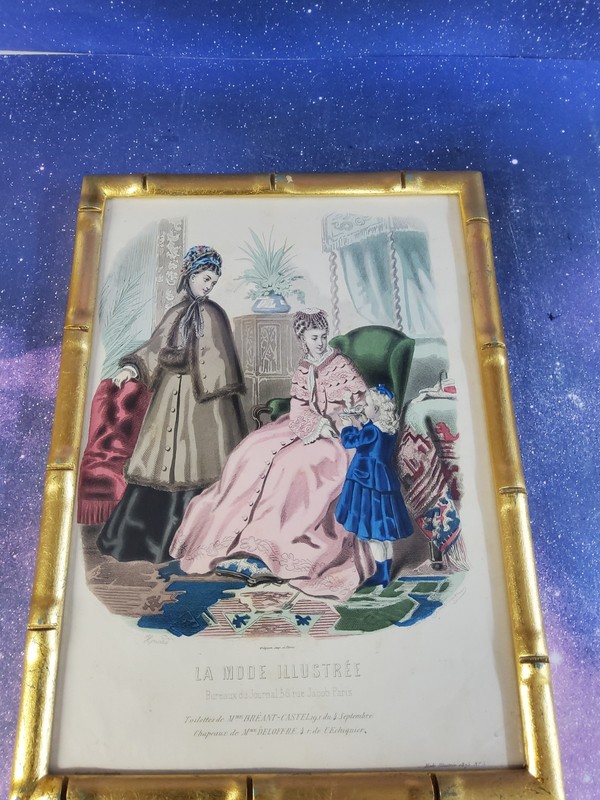 Fashion Engraving 27x36 cm The Illustrated Fashion 1875 by Anais Toudouze