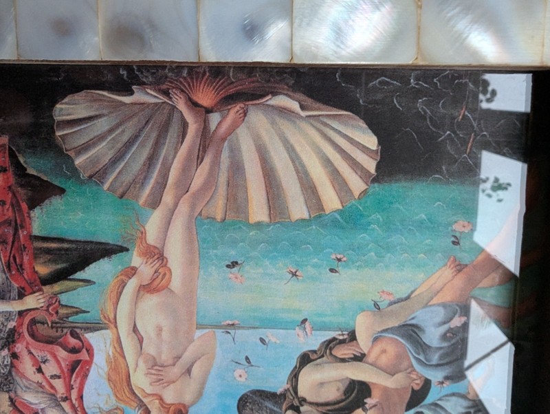 Birth of Venus Framed Art Print Mother of pearl frame 19.3 X 14.1cm OOAK gallery