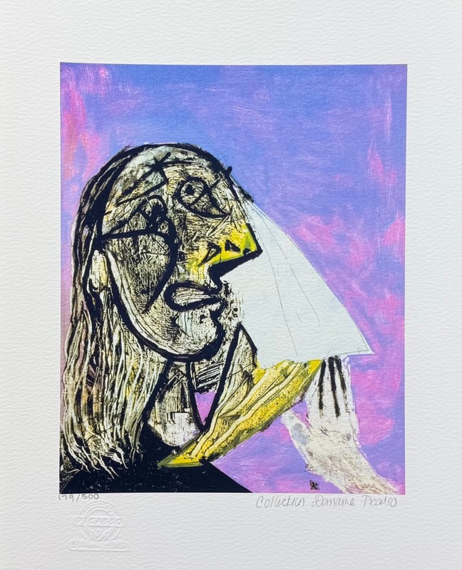 Pablo Picasso CRYING WOMAN Estate Signed Limited Edition Giclee Art 17″ x 11″