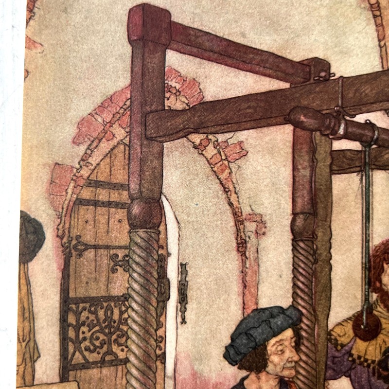 Edmund Dulac VTG 1916 The Emperors New Clothes Book Plate Print 7 1/4 x 5 7/8" gallery