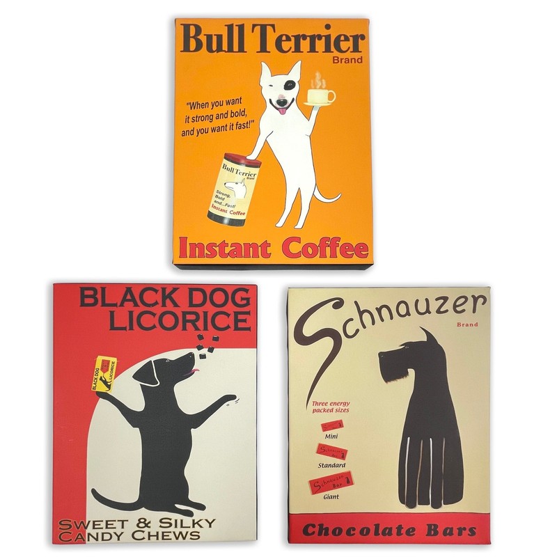Framed Canvas Prints for Dog Lovers 11″ x 14″ Terrier Schnauzer Labrador 3 Pics