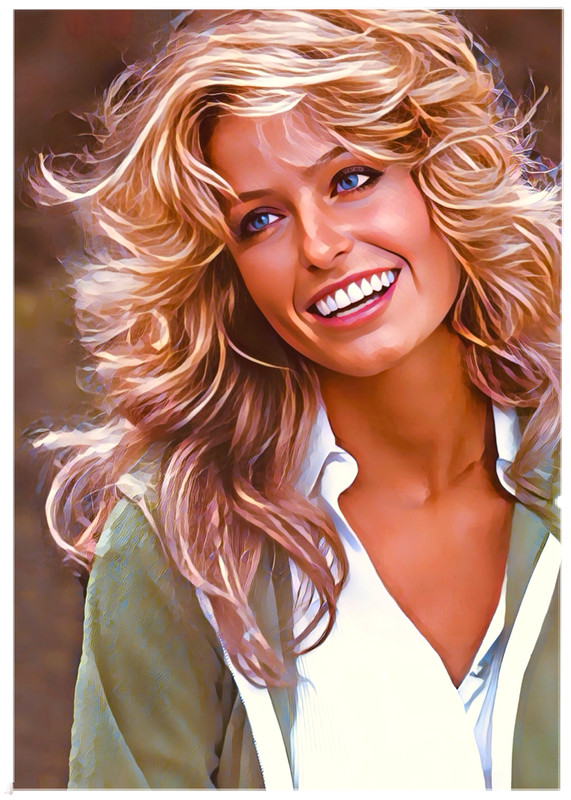 FARAH FAWCETT * Fun Novelty * CELEBRITY * Illustrated Art Card * ATC ACEO