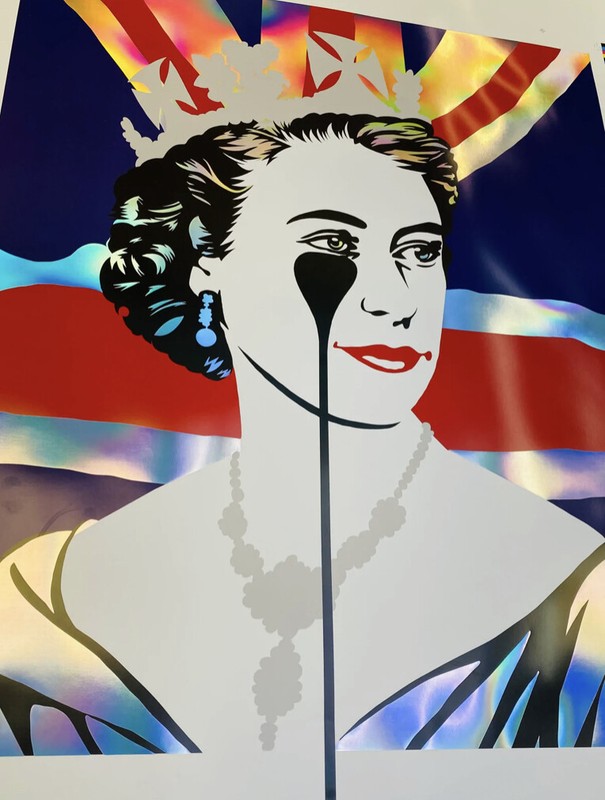 Pure Evil  - Platinum Queen  SIGNED Print (Queen Elizabeth / British Royalty / gallery
