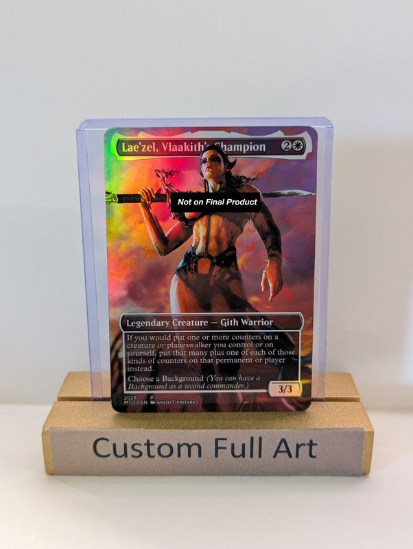 Lae’zel, Vlaakith’s Champion Laezel Foil Custom sticker on bulk MTG Commander