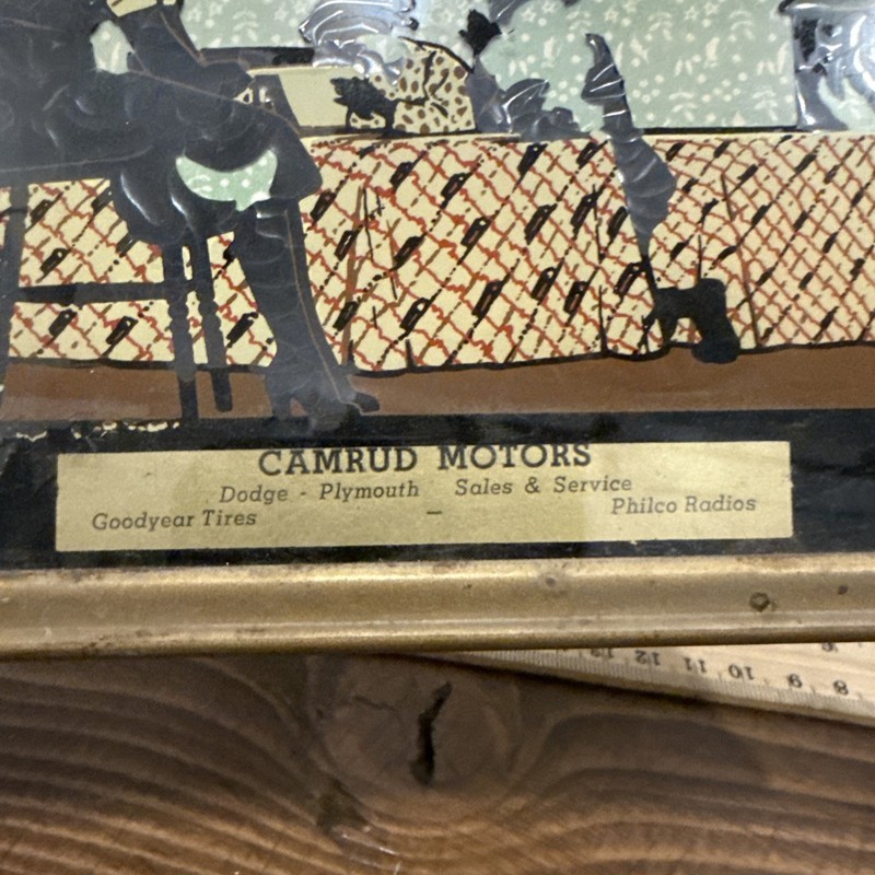 vintage reverse-painted silhouette advertising piece, from the mid-20th century gallery
