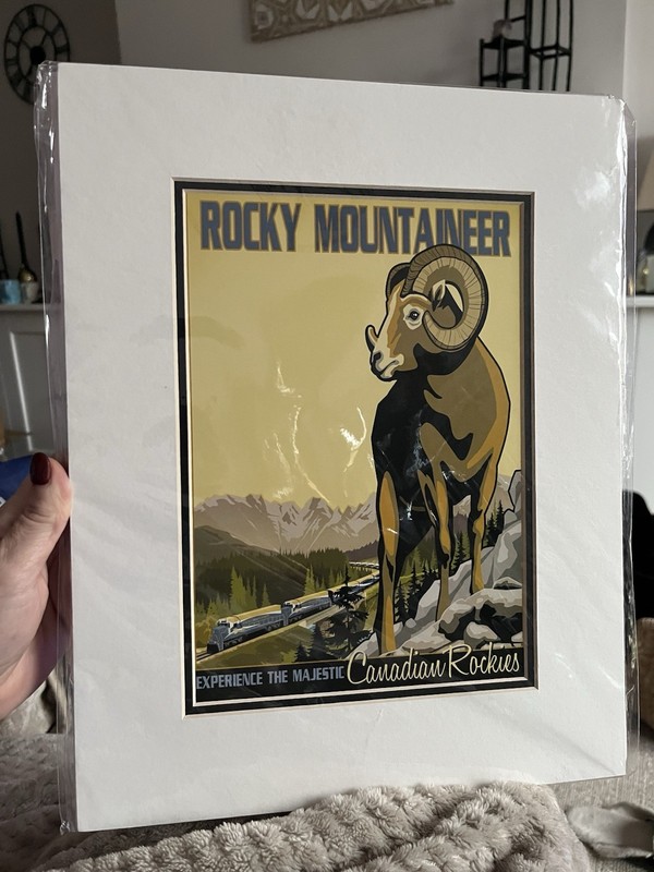 Rocky Mountaineer Train Art Board Print Rockies Canada Canadian Goat A3 Mount