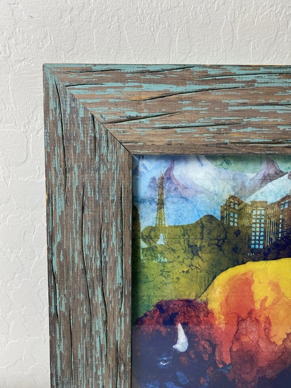 Buffalo Water Color Framed Print Distress Image Urban Cowboy Western gallery