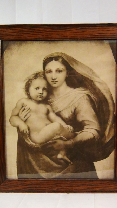 EARLY 20c ITALIAN HIGH QUALITY LITHOGRAPH «MADONNA DI SAN SISTO» MILAN,ITALY