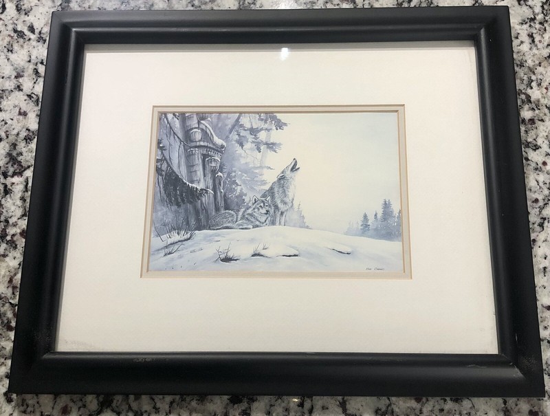 Sue Coleman Power of the Wolf Double Matted & Framed Print 16 x 13