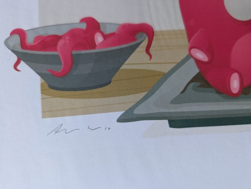 Andrew Bell - Never Look Back - O No Sushi Signed Print with Sticker Octopus gallery