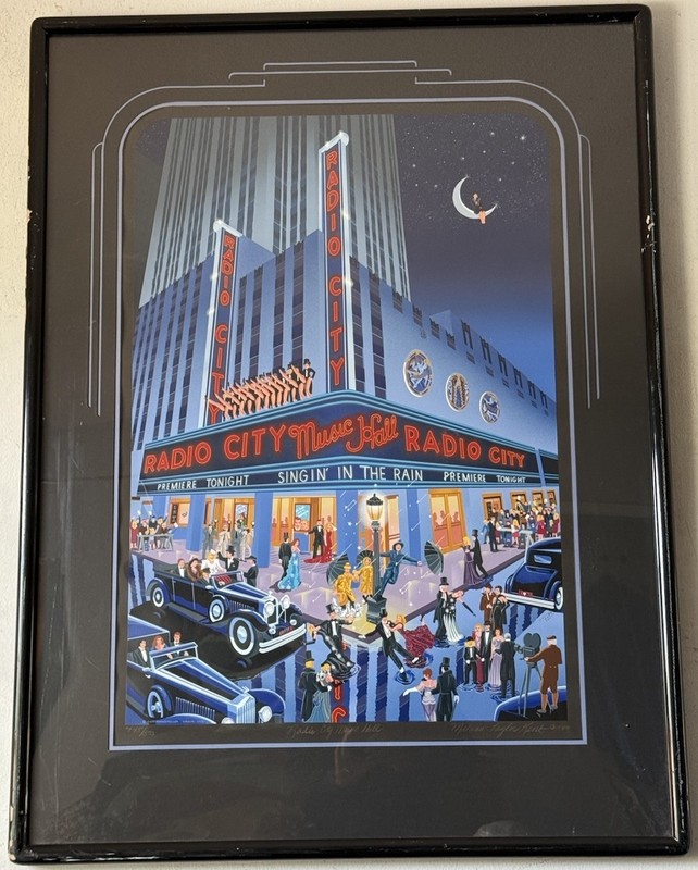 MELANIE TAYLOR KENT VINTAGE RADIO CITY MUSIC HALL ART DECO DANCE SERIGRAPH 1989