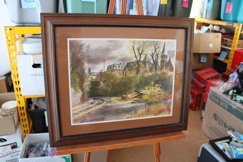 Ranulph Bye Watercolor Country Manor Hand Lithograph's Print Framed Under Glass gallery