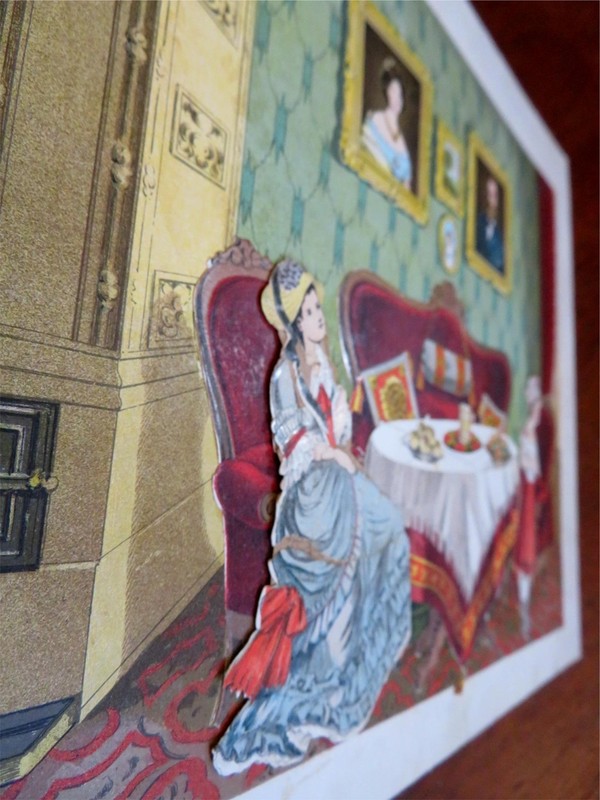 Women & Girl Lunch Time Scene Apples Portraits c 1880's paper doll novelty print gallery