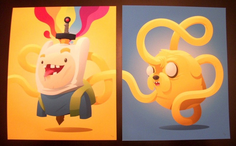 Adventure Time Finn and Jake Princess Bubblegum Ice King art print poster Lumpy