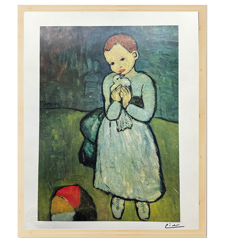 «CHILD WITH A DOVE» IMPRESSIONIST U.K. LITHOGRAPH PRINT By PABLO PICASSO