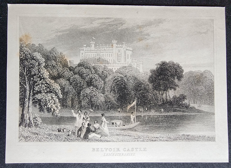 Antique c. 1850 print – Belvoir Castle – Leicestershire – Victorian Engraving