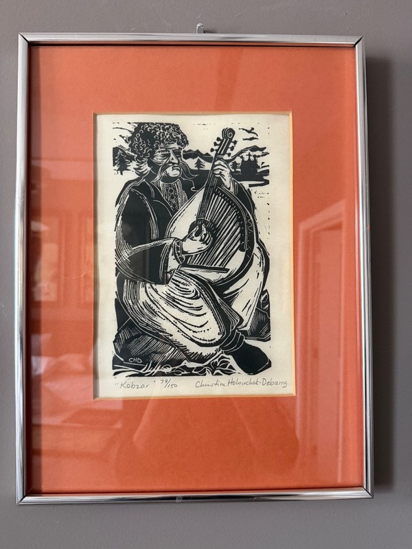 Christina Holowchak-Debarry Original Limited Edition Woodcut Print «Kobzar»
