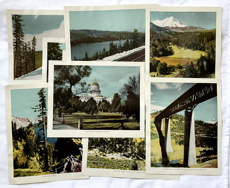Northern California, Sierra, Nevada Scenic Vtg Art Pictures Lot of 10 (1970s)