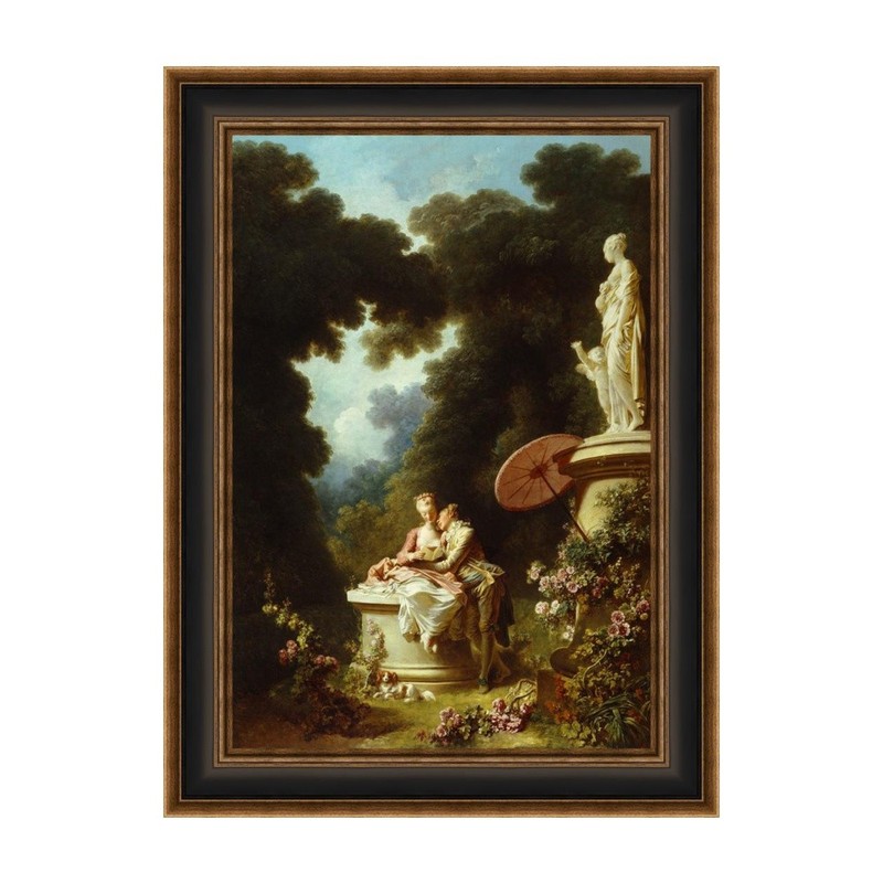 Framed Canvas Print Love Letters by Jean Honore Fragonard Wall Art Home Decor